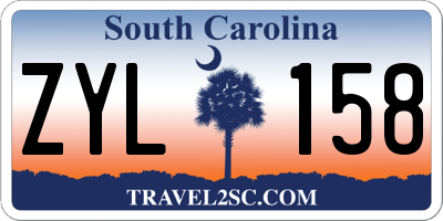 SC license plate ZYL158