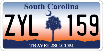 SC license plate ZYL159