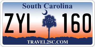 SC license plate ZYL160