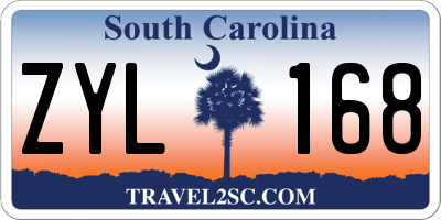 SC license plate ZYL168