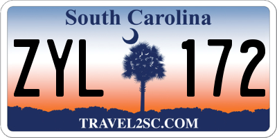SC license plate ZYL172