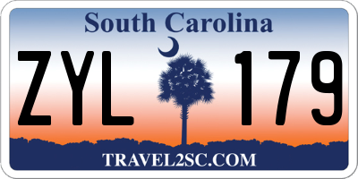 SC license plate ZYL179