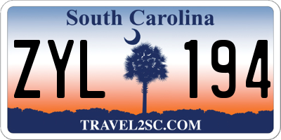 SC license plate ZYL194