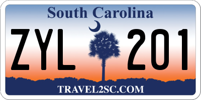 SC license plate ZYL201