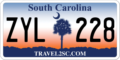 SC license plate ZYL228