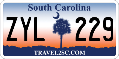 SC license plate ZYL229
