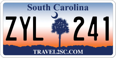 SC license plate ZYL241