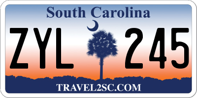 SC license plate ZYL245
