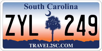 SC license plate ZYL249