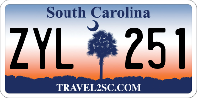 SC license plate ZYL251