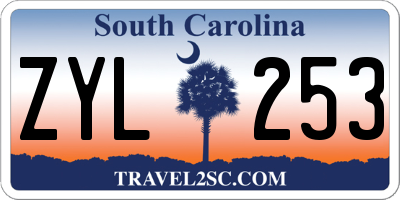 SC license plate ZYL253