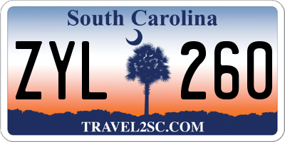 SC license plate ZYL260