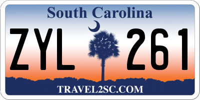SC license plate ZYL261