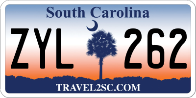 SC license plate ZYL262