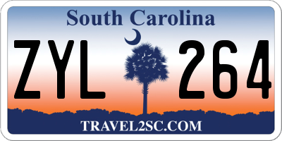 SC license plate ZYL264