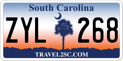 SC license plate ZYL268