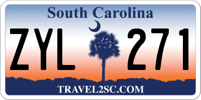SC license plate ZYL271