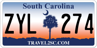 SC license plate ZYL274