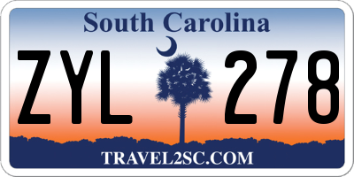 SC license plate ZYL278