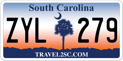 SC license plate ZYL279