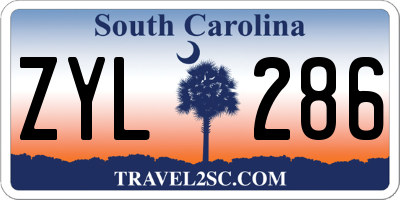 SC license plate ZYL286