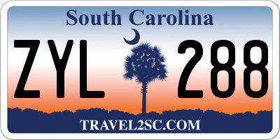 SC license plate ZYL288