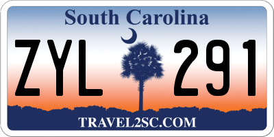 SC license plate ZYL291
