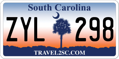 SC license plate ZYL298