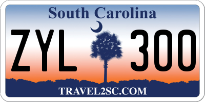 SC license plate ZYL300