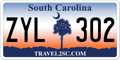 SC license plate ZYL302