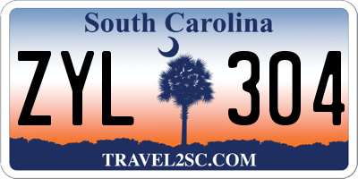 SC license plate ZYL304