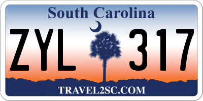 SC license plate ZYL317