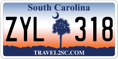 SC license plate ZYL318