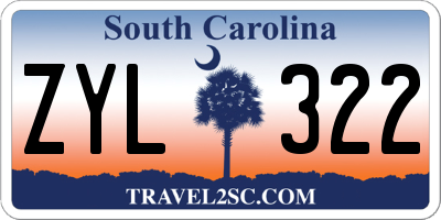 SC license plate ZYL322