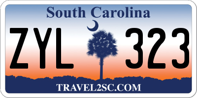 SC license plate ZYL323