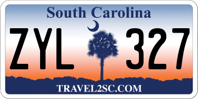 SC license plate ZYL327