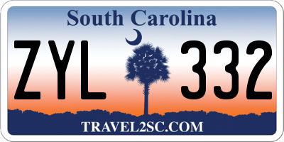 SC license plate ZYL332