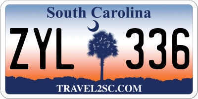 SC license plate ZYL336