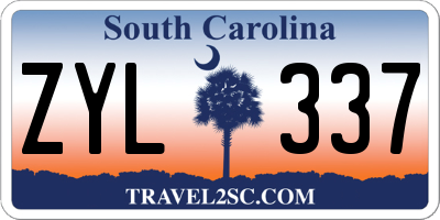SC license plate ZYL337