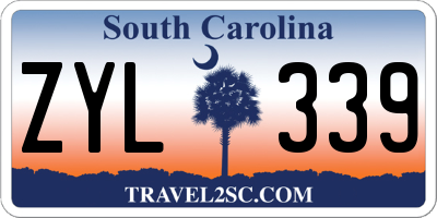 SC license plate ZYL339