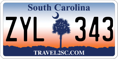 SC license plate ZYL343