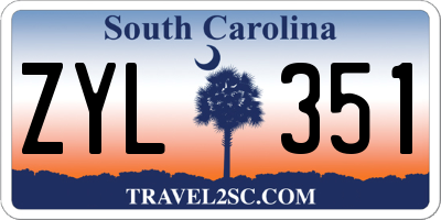 SC license plate ZYL351