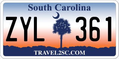 SC license plate ZYL361