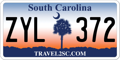 SC license plate ZYL372