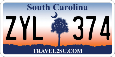 SC license plate ZYL374