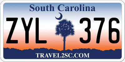 SC license plate ZYL376