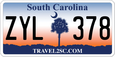 SC license plate ZYL378