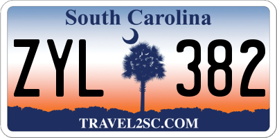 SC license plate ZYL382