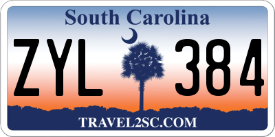 SC license plate ZYL384