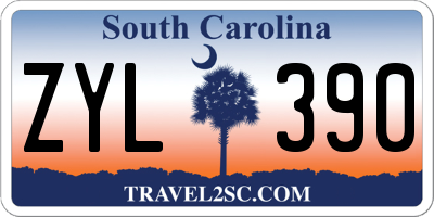 SC license plate ZYL390